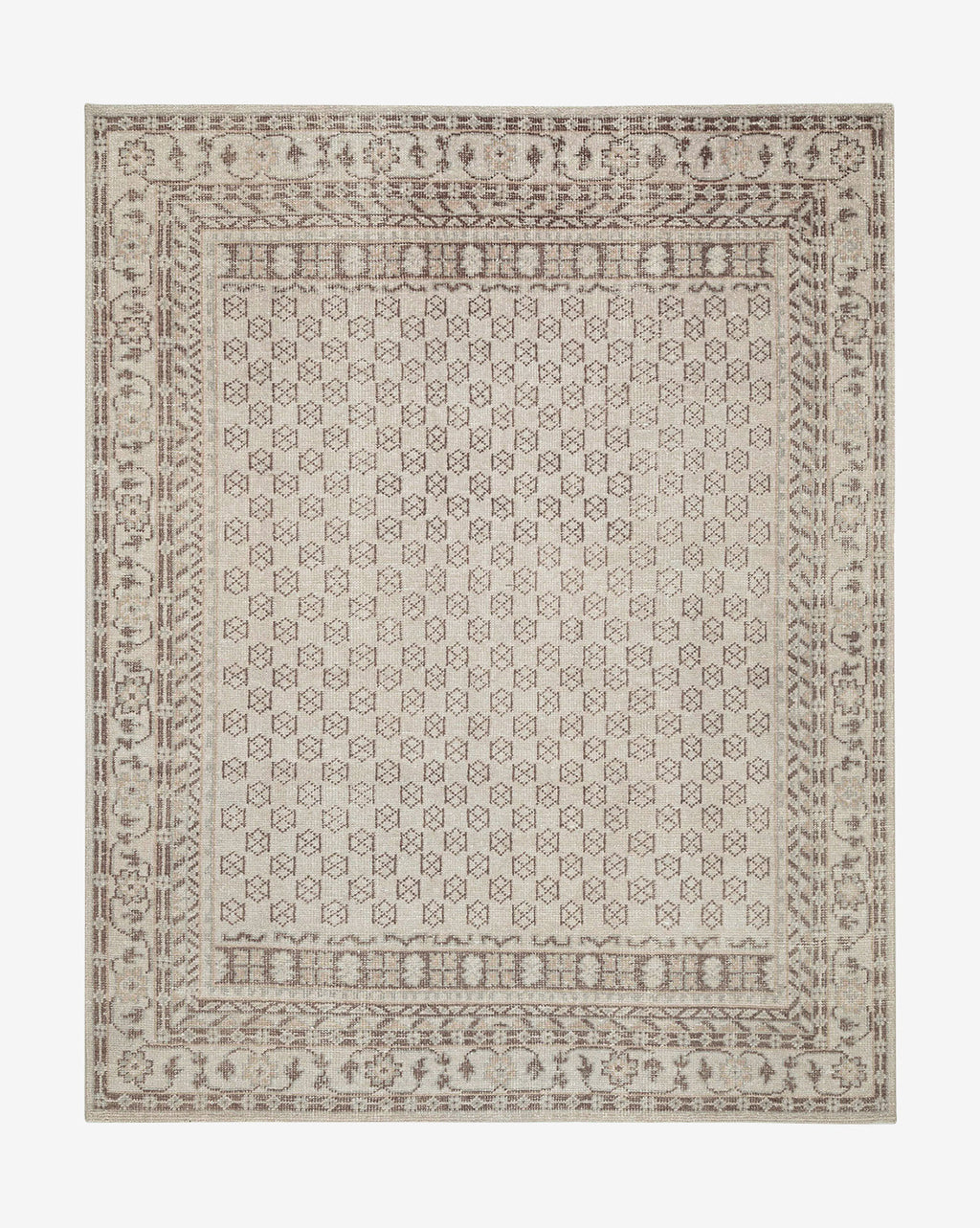 Anya Neutral Hand-Knotted Wool Rug